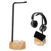 Headphone Holder Solid Wooden Headset Stand Rack Desktop Earphone Hanger