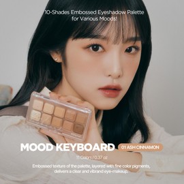 lilybyred Mood Keyboard | 10-Shade Korean Eyeshadow Palette, Highly Pigmented, Matte, Shimmer & Jelly Glitter, Smooth. Blendable, Long-Lasting, Dome-Shaped Design, 0.37 oz. (07 Rose Dial)