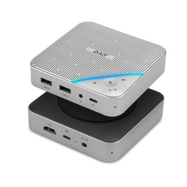 AVLT USB C Speakerphone Hub 360° Omnidirectional Sound Conference Microphone PD 85W Charging, 5Gbps Data Speed, External 4K HDMI Display Support, Portable and Space Saving for Meetings