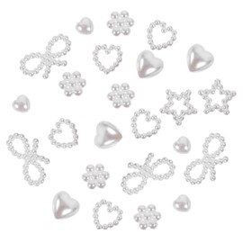 BIUDECO 1Set Delicate Pearl Nail Charms of Heart Shaped DIY Nail Art Supplies for Unique Manicure Designs Easy to Apply Durable Nail Decoration for Home Use
