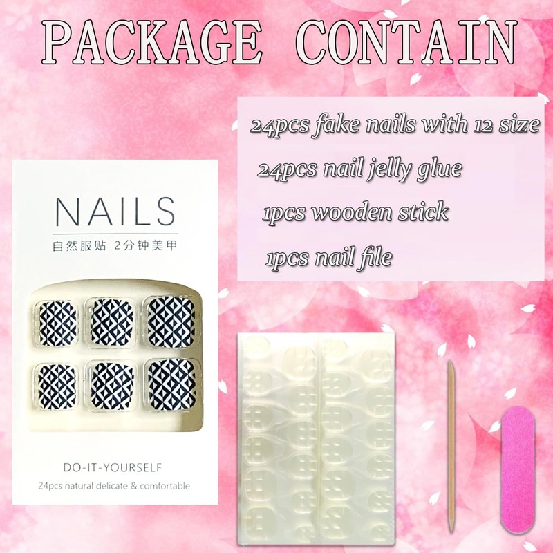Press on Toenails with Designs Acrylic Fake Nails for Toe