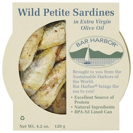 BAR HARBOR Wild Petite Sardines Extra Virgin Olive Oil, 4.2 OZ