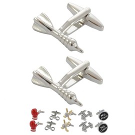 COLLAR AND CUFFS LONDON - Premium Cufflinks with Gift Box - Designer Cufflinks for Men - Darts - Board Player Bullseye Sport Pub Arrows Game Oche - Silver Colour