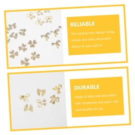 Mikinona 20pcs Rhinestone Bow Nail Art Charms Manicure Accessories for Elegant Nail Designs and Professional Salons