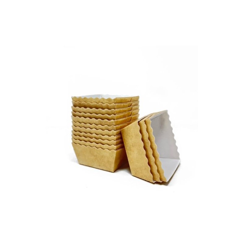 Bakery Direct Square Mini Loaf Card Disposable Baking Moulds/Cases (100)