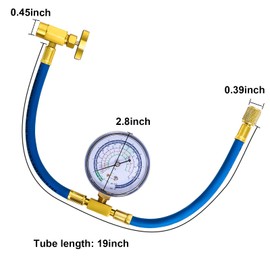 Refrigerator Freon Recharge Kit, AC Recharge Kit, R134a/R-12/R-22 Refrigerant Charging Gauge Hose Set with BPV31 Bullet Piercing Tap Valve for Home A/C Refrigerant System
