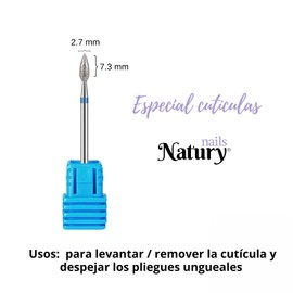 Natury Nails Set mit 2 Stück Diamantfräser für Nagelfräser, 2,7 mm, russische Maniküre, Nagelhaut, feine und mittlere Körnung