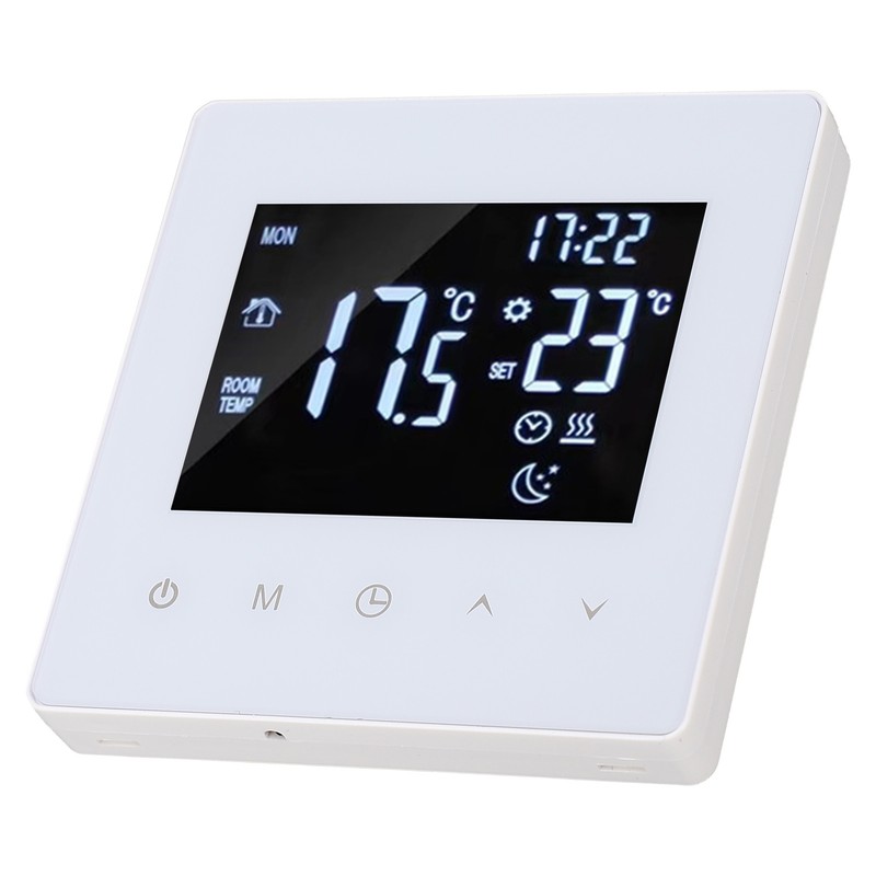 White Intelligent Thermostat Touch Screen 16A LCD Display Smart Temperature