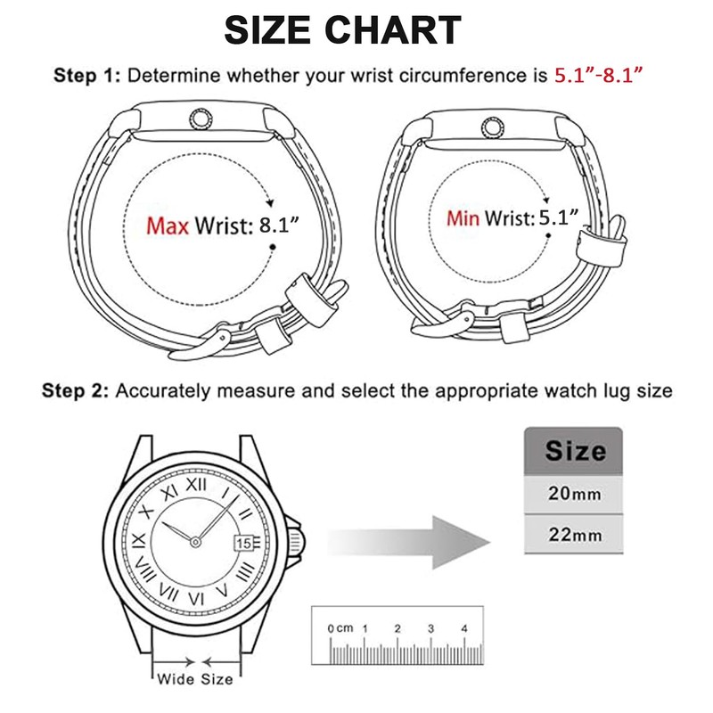 Tobfit 22mm Quick Release Watch Band for Women Men, Silicone
