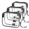 Zynewa Pack of 3 Transparent Toiletry Bag, TSA Approved, Waterproof