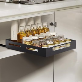 bealy Pull Out Drawer for Cabinets,12" W x 21" D Slide-Out Shelf Kitchen Steel
