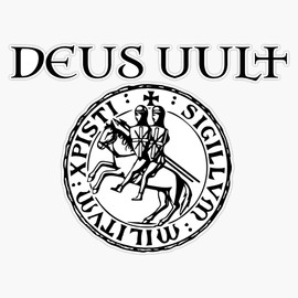 HOF Trading Deus Vult Templar Crusader Sigil Vinyl Sticker Waterproof Decal Laptop Wall Window Bumper Sticker 5 inch (HOF-VETERAN-STICKERS-319)