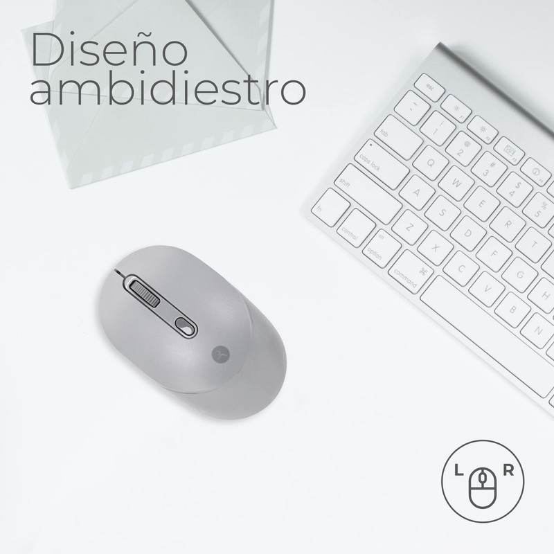 TECHZONE Mouse Inalámbrico con Click Silencioso 4 Botones Tecnología USB
