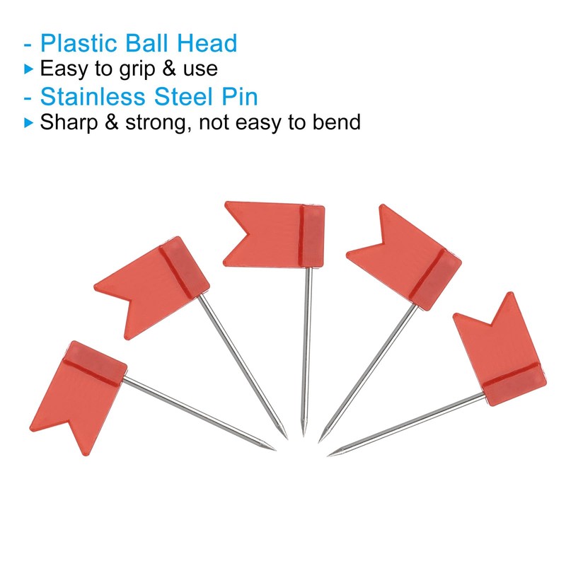PATIKIL Flag Map Push Pins, 100 Pcs 1 Inch Travel
