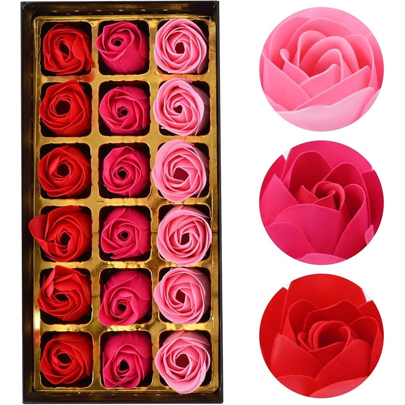 EchoAcc® Preserved Rose Scented Bath Rose in Gift Box, 18PCS