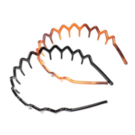 CIYODO Zigzag Headband for Women - Unisex Zigzag Wavy Hair Band - Simple Comb with Teeth - Wavy Hair Hoop Set - 2 Pieces Wavy Headband