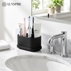 Luxspire Toothbrush Holders for Bathrooms, Silicone, 5 Slots, Black