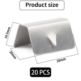 20 Pcs Wind Deflector Clips, Windshield Clips, Window Clips, Steel Windshield Mounting Clips for HEKO G3 SNED Silver