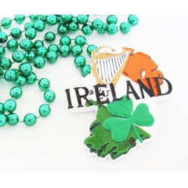 Ireland Flag Shamrock Irish Mardi Gras Bead Necklace Spring Break Cajun Carnival Festival New Orleans Beads