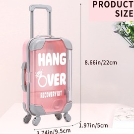 AIOMOB 10 Pack Mini Hangover Suitcase Party Favor Box Plastic Suitcase Gift Box False Eyelashes Box Tiny Suitcase Miniature for Travel Party Bachelorette Party Bridesmaid Bridal Shower Decorations