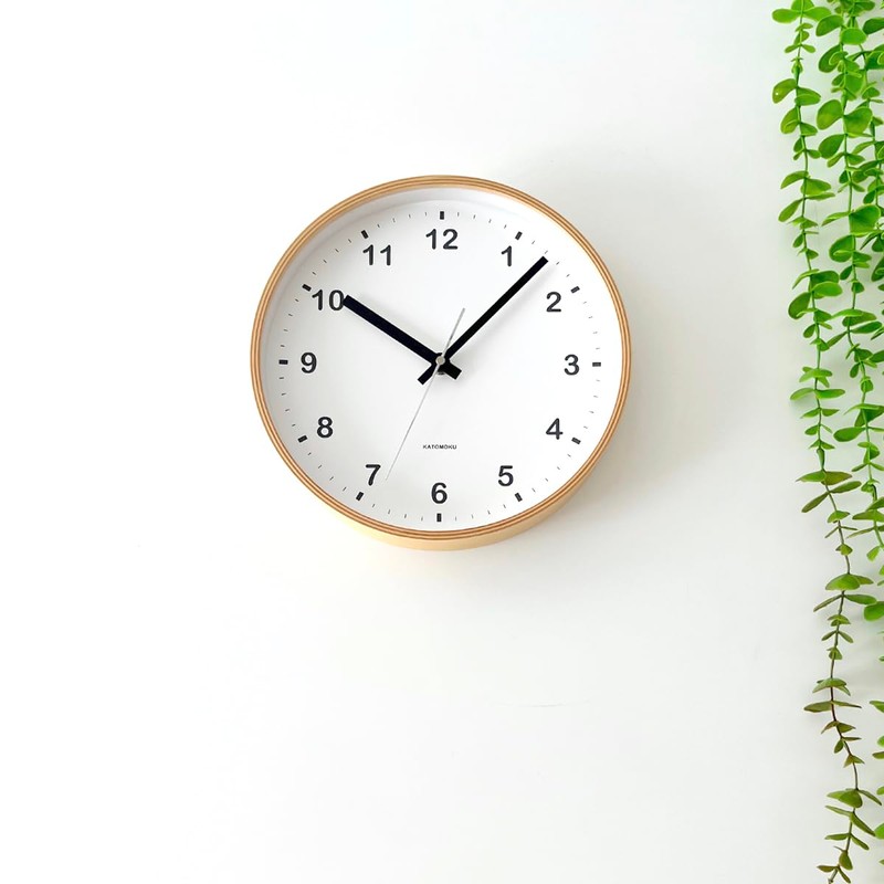 KATOMOKU plywood clock Natural Sweep (Continuous Second Hand) km-33M Diameter