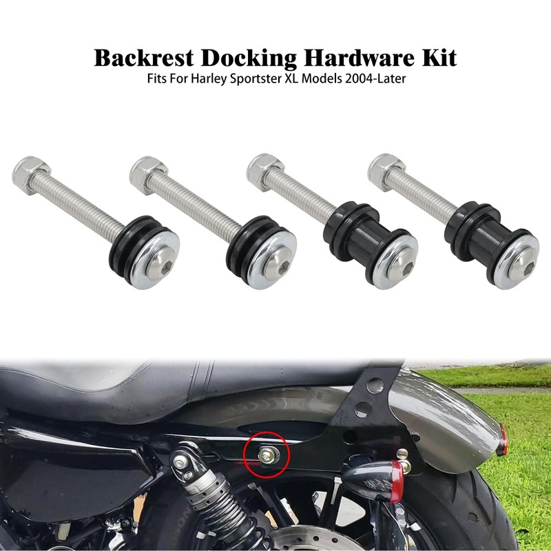 HDBUBALUS Motorcycle Sissy Bar Backrest Detachable Backrest Docking Hardware Mounting
