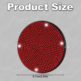 2Pcs Car Water Coasters, Jagowa Shiny Diamonds Crystal Anti-Slip PVC Soft Coasters Car Cup Holder Car Accessories for Women and Girls (Red)