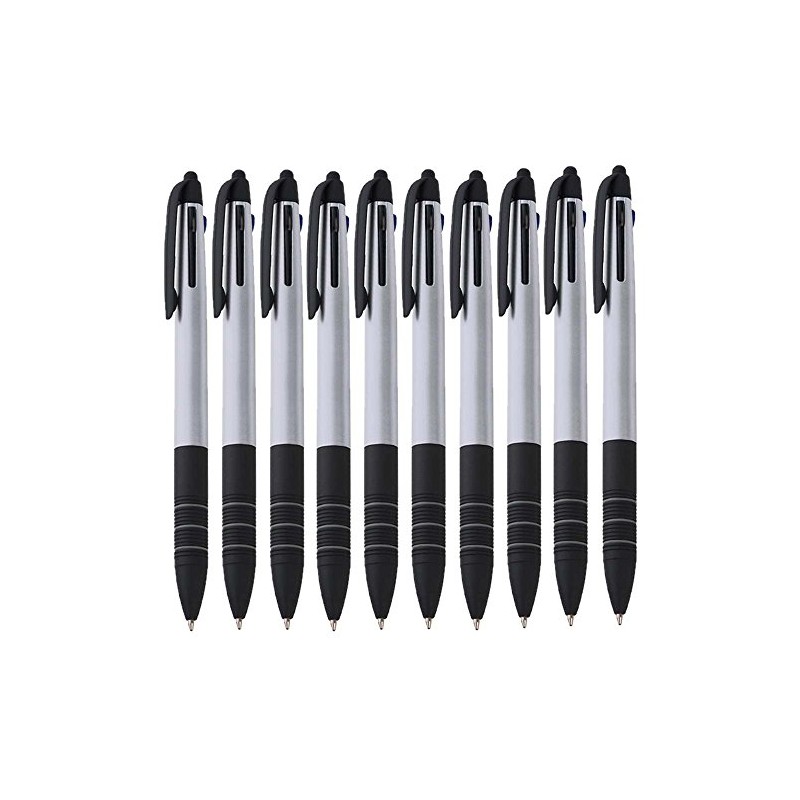 notrash2003® Set of 10 Triple Ballpoint Pens Three Colours Blue