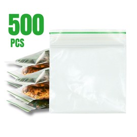 500 Grip Seal Bags 90 X 90mm | Small Clear Resealable Plastic Bags | Polythene Packaging for Food Storage | Reusable Strong Zip Lock | Jewellery Bags| zip-lock bags
