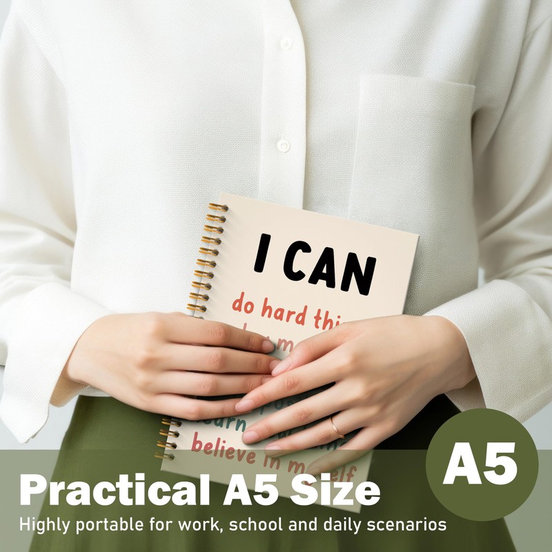 ROXMART I Can Do Hard Things Inspirational Spiral Notebook, Positive
