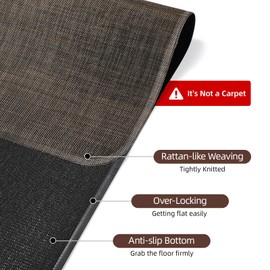 Yecaye Office Chair Mat for Hardwood Floor, 36" x 48" Under Computer Desk Floor Protects for Rolling Chair, Non Slip PVC Woven Gaming Chair Mat, Not for Carpet (Brown, 36"x48")
