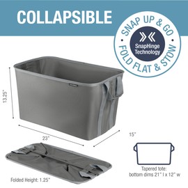 CleverMade Collapsible Laundry Baskets, Shadow Gray/Stone Gray 2PK - 60L (16 Gal) Foldable Laundry Basket with Sturdy Pop-Up Wire Frame and Carry Handles - Space-Saving Collapsible Hamper