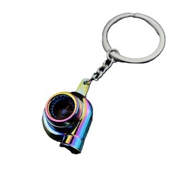 4Trails Turbo Car Keychain Auto Parts Keyring Lucky Turbocharger Gift for Driver Sliver