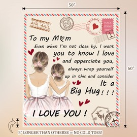 Vetbuosa 127x152cm Blanket for Mum, for Mum, Soft Throw Blanket Mummy Presents, Gifts for Mum on Her Birthday from Daughter Son, Mum Blanket Gifts