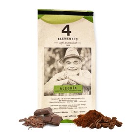 4 Elementos | Classic Ground Coffee, Medium Dark Roast, 100% Arabica from Colombia, Bold & Rich Flavor, 12oz
