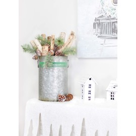 AuldHome Pine Cone Picks (6-Pack); Frosted Evergreen Christmas Decor Floral Stems for Wreaths, Vases and Holiday Arrangements