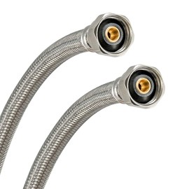 Eastman 1/2 Inch FIP Flexible Faucet Connector, Braided Stainless Steel Supply Hose Line, 36 Inch Length, 48020