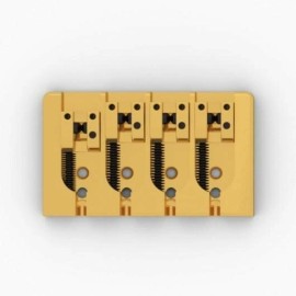 Hipshot NEW Hipshot 4-String A Style Brass Bass Bridge, GOLD - CHOOSE YOUR SPACING! - .718”