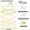 Gold Bracelets for Women, Dainty 14K Gold Plated Stackable Link,