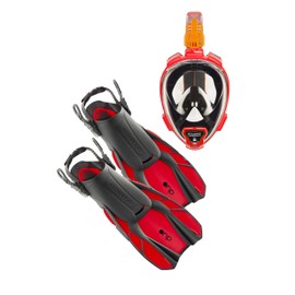 OCEAN REEF - Aria QR+ & Duo Fins Combo - Red - Mask M/L - Fins S/M