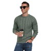 Askdeer Men's Crewneck Pullover Sweater Chunky Cable Knit Sweater Classic