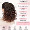 Curly Ponytail Extension, Drawstring Ponytail Hair Extension with 2 Clips,