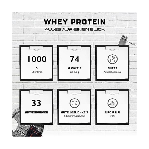 Whey Protein Pulver - 1000 g (Schokolade Karamell) - Mit