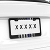 Thin Blue Line Flag License Plate Covers Chrome Blue Lives