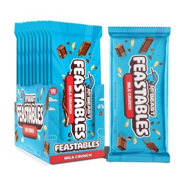 Feastables Feastables Milk Chocolate Crunch KING Size Chocolate Bar, 2.1oz (60g), 10 count
