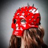 ILOVEMASKS Steampunk Spikes Skull Venetian Masquerade Half Face Mask -