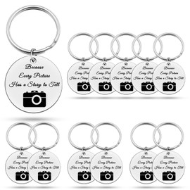 Heigebi 12 PCS Camera Lover Gifts for Women Men Photographer Keychain for Best Friends Photo Lovers Photography Camera Accessories Christmas Retirement Birthday Photo Club Gift for Photographer