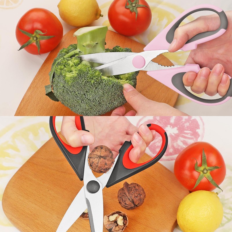 Vutyvve Kitchen Scissors, 2 Removable Kitchen Scissors, Stainless Steel Blades,