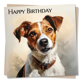 Beautiful Jack Russell Painting Happy Birthday Card - Special Card For Family and Friends - Dog Lovers - Heartfelt Greetings Wish for Women, Men - Made in UK