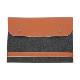Laptop Sleeve Flip Type Protective Double Layer Felt Microfiber Computer Bag for MacBook Air/Pro 13Inch ModelsBrown